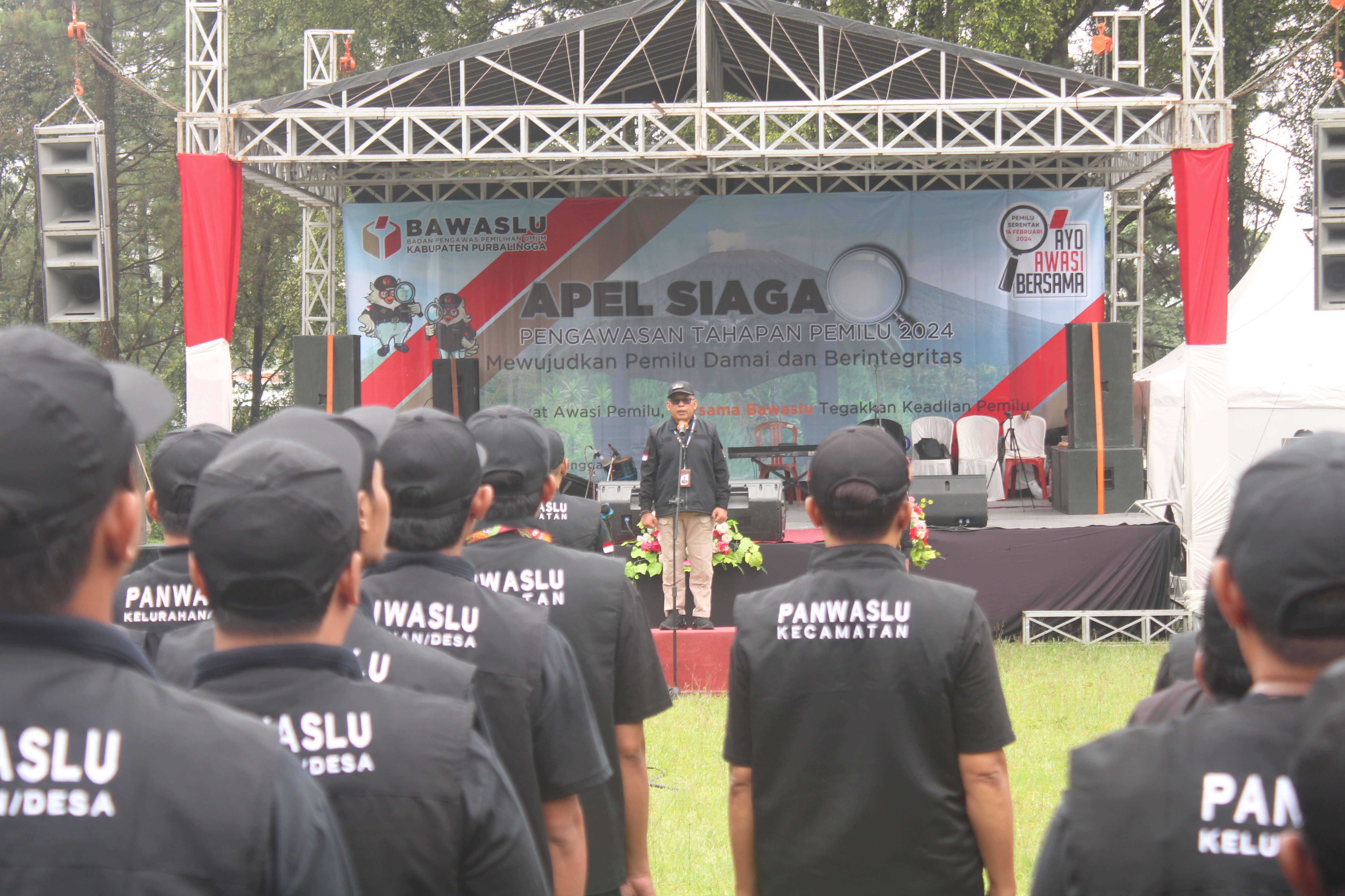 10 Hari Jelang Pemungutan, Bawaslu Purbalingga Gelar Apel Siaga Pengawasan Pemilu 2024