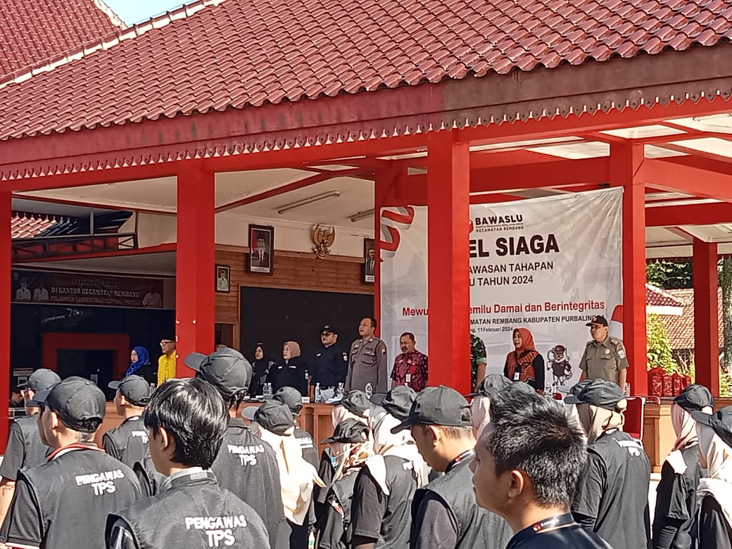 Apel Siaga Pengawasan Tahapan Pemilu 2024 di Kecamatan Rembang, Purbalingga