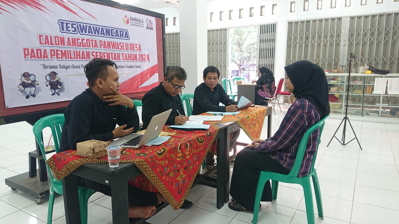 Panwaslu Kecamatan Bukateja Gelar Tes Wawancara Calon Pengawas Desa