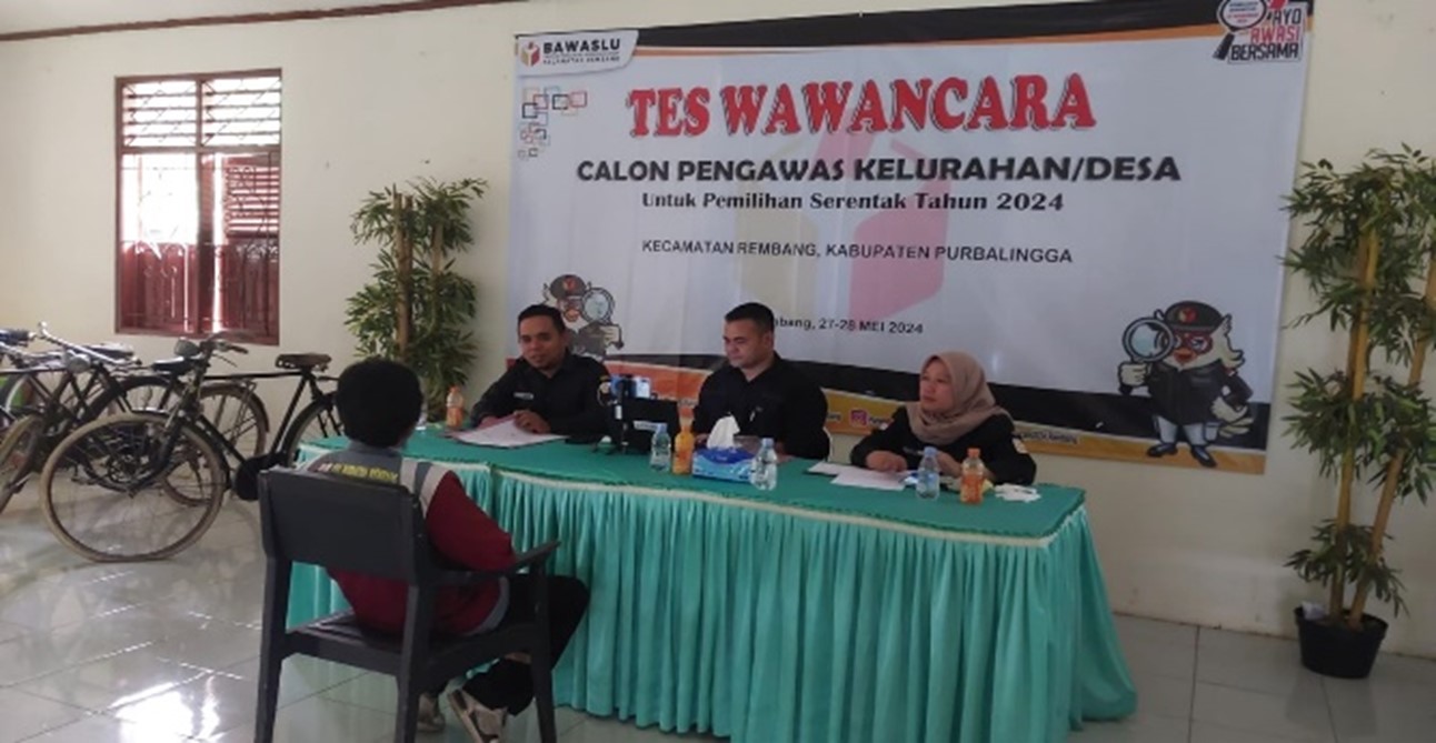 Panwaslu Kecamatan Rembang Gelar Tes Wawancara untuk Calon Panwaslu Desa