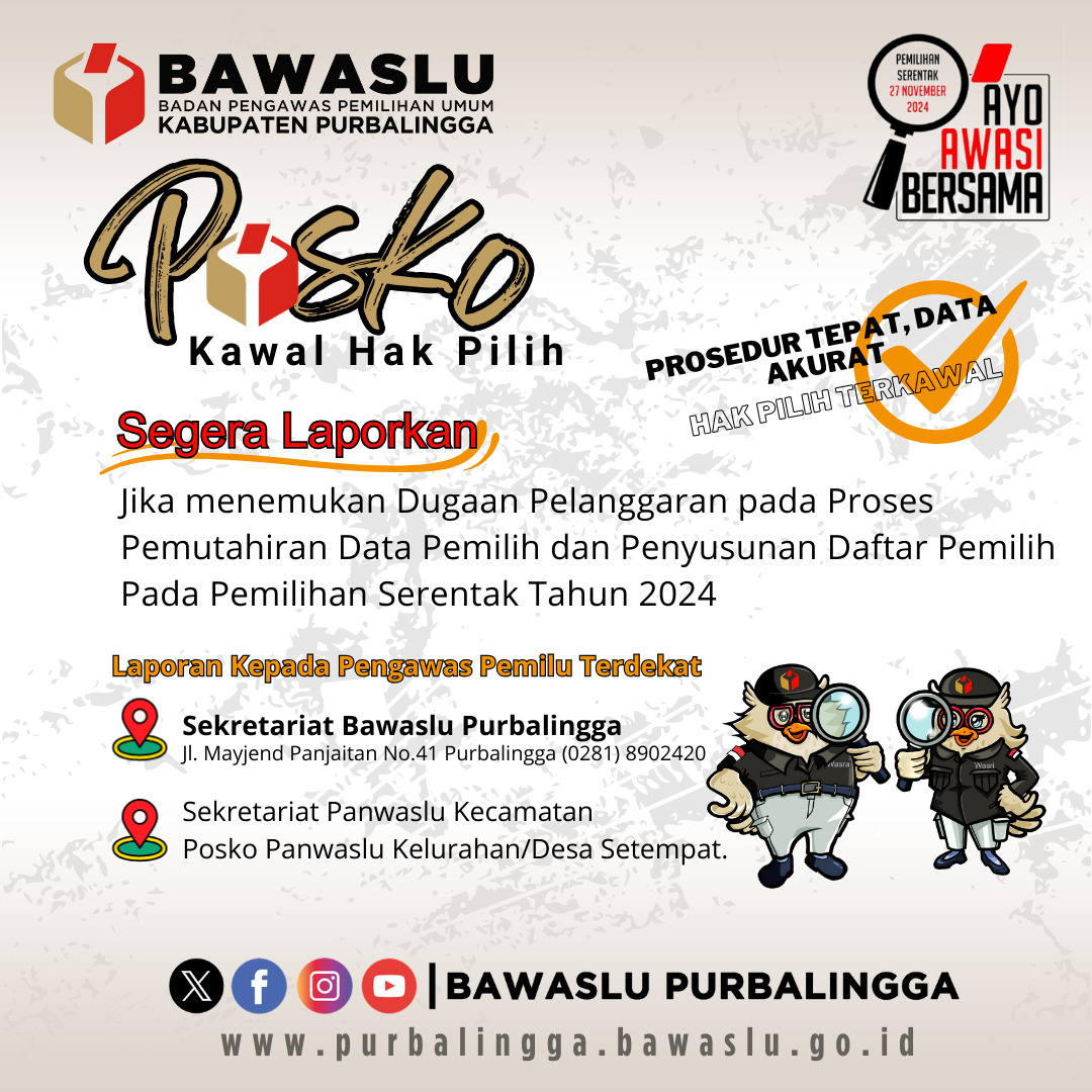 Bawaslu Luncurkan Posko Kawal Hak Pilih