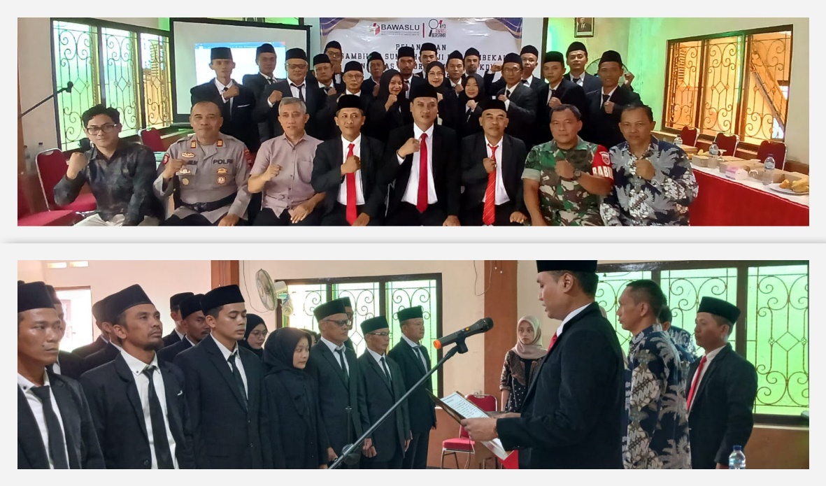 Pelantikan Pengawas Kelurahan/Desa se-Kecamatan Mrebet Digelar di Gedung PGRI