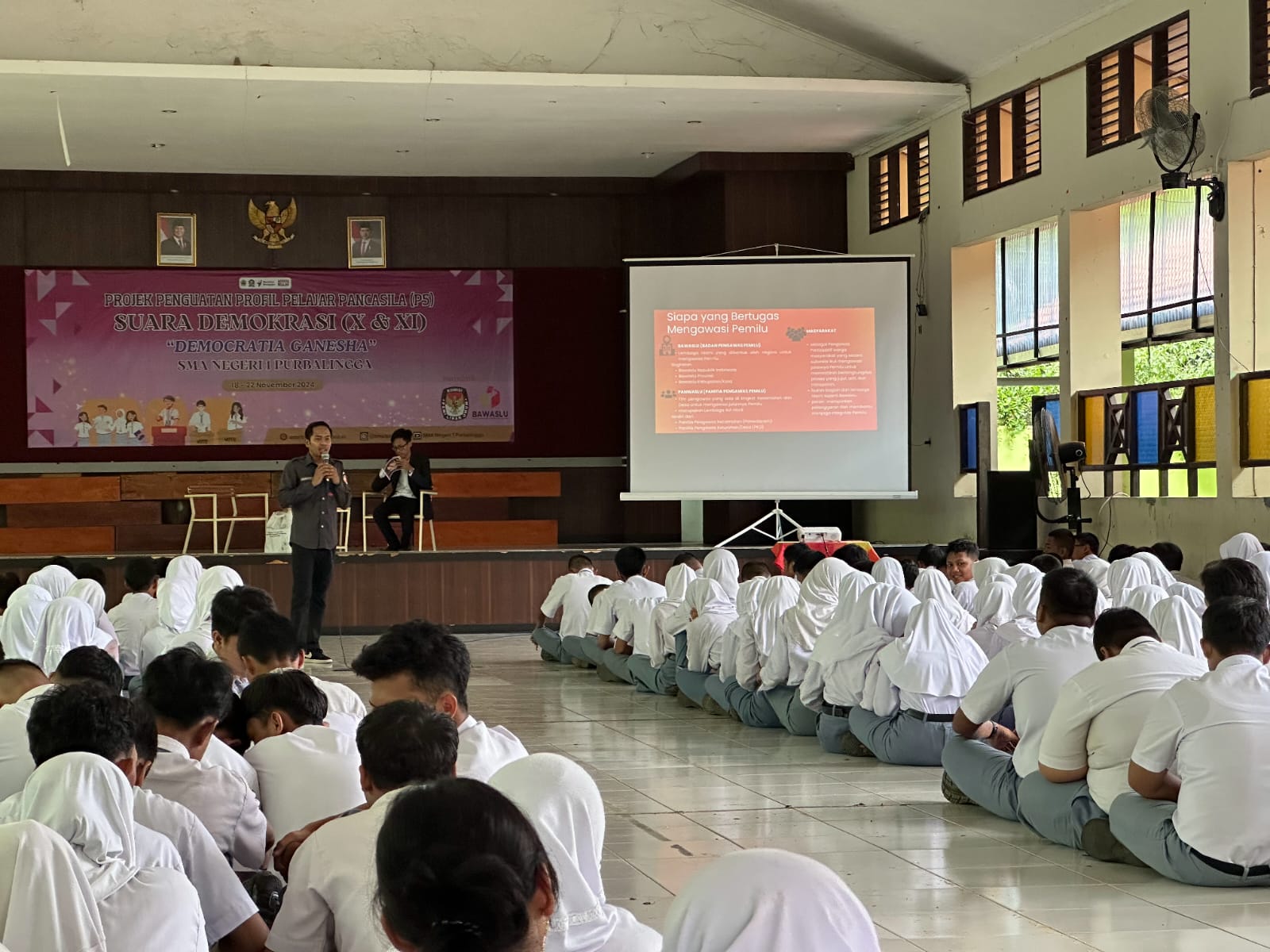 Lewat Program P5, Bawaslu Purbalingga Ajak 432 Siswa SMAN 1 Purbalingga Jadi Pengawas Partisipatif