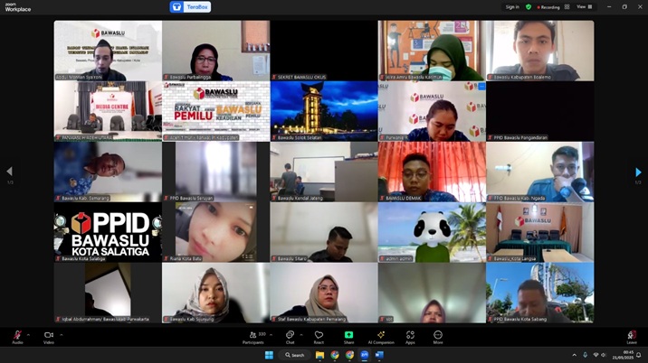 Bawaslu Purbalingga Ikuti Rapat Tindak Lanjut Evaluasi Website PPID Terintegrasi 