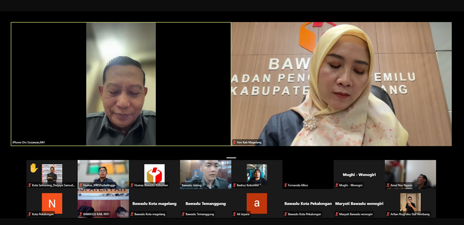 Bawaslu Purbalingga Ikuti Rapat Koordinasi Produksi Konten di Masa Non-Tahapan