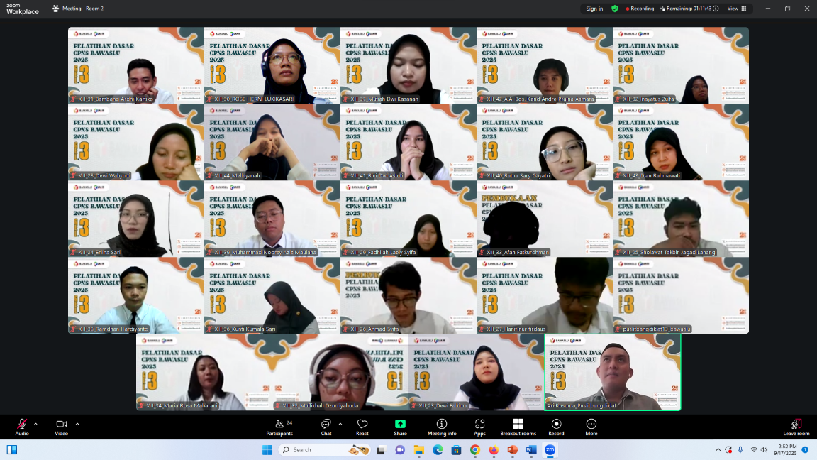 CPNS Purbalingga Ikuti Pelatihan Dasar Aktualisasi Nilai BerAKHLAK