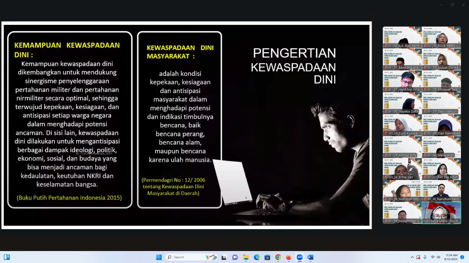 Ikuti Latsar, CPNS Bawaslu Tingkatkan Kewaspadaan Dini Antisipasi Ancaman Kedaulatan