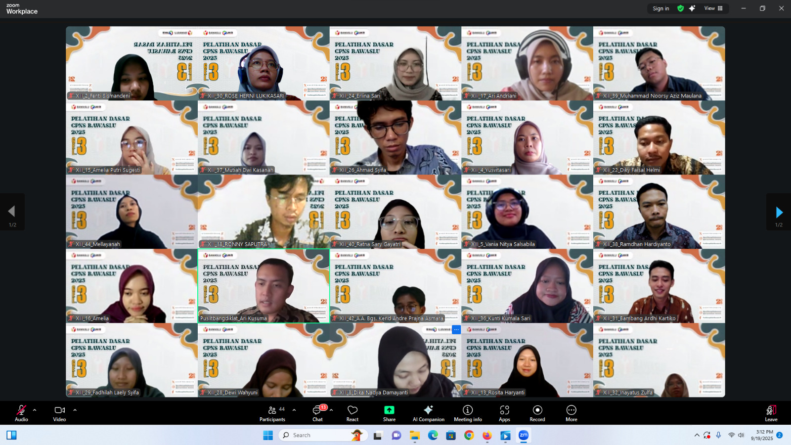 CPNS Purbalingga Ikuti Pelatihan Dasar BerAKHLAK secara Virtual, Tekankan Kesatuan Nilai ASN