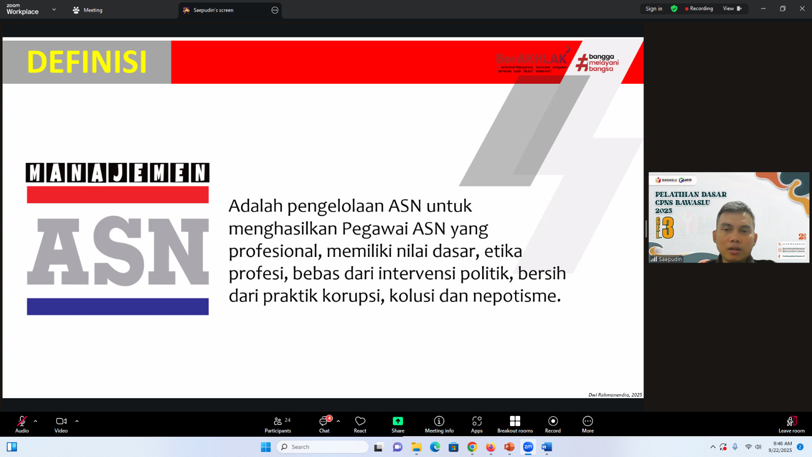 CPNS Purbalingga Ikuti Pelatihan Dasar secara Virtual, Fokus Manajemen ASN dan Profesionalisme  
