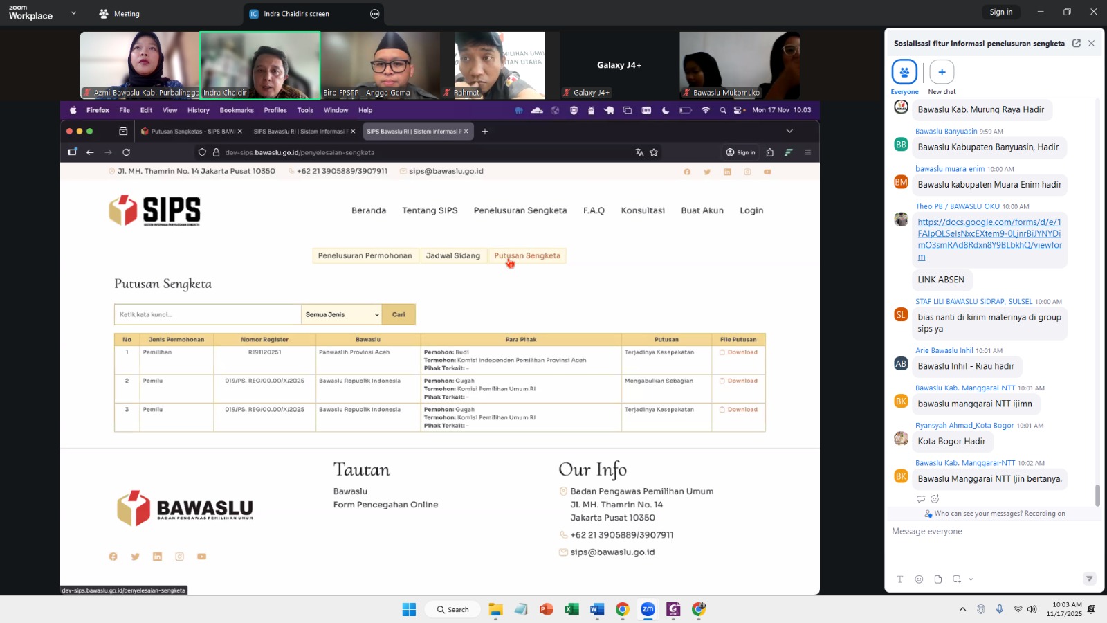 Bawaslu Sosialisasikan Fitur Baru Penelusuran Sengketa Pemilu