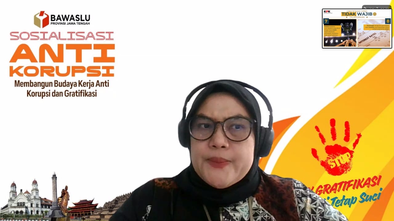 Bawaslu Purbalingga Ikuti Sosialisasi Anti-Korupsi Bersama KPK