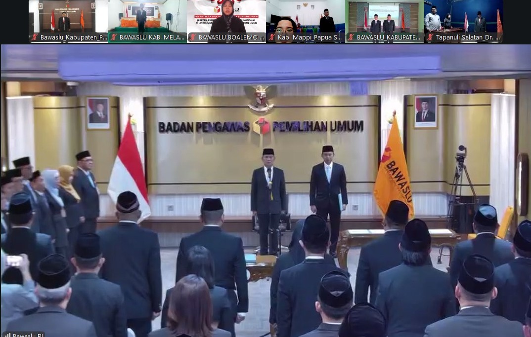 Bawaslu Lantik 298 Pejabat Baru, Siap Hadapi Tahapan Pemilu 2029