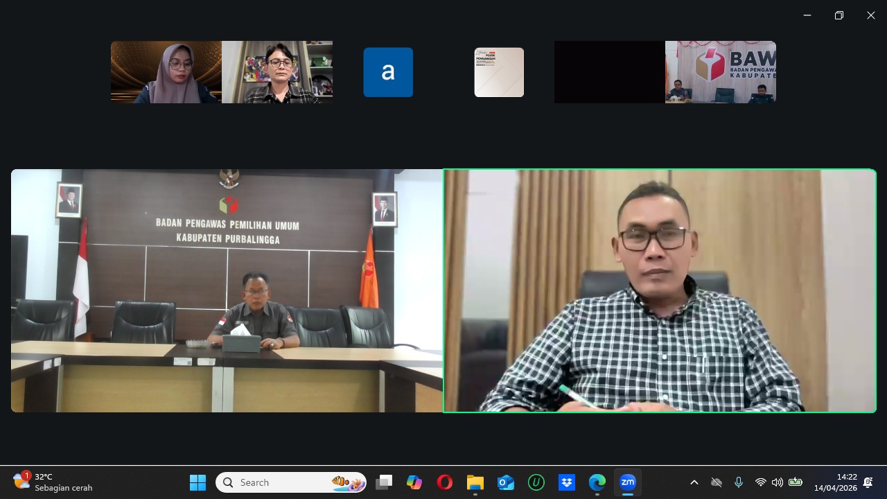Bawaslu Purbalingga Perkuat Sinergi Pencegahan Dalam Rapat Konsolidasi Daring Se-Jawa Tengah