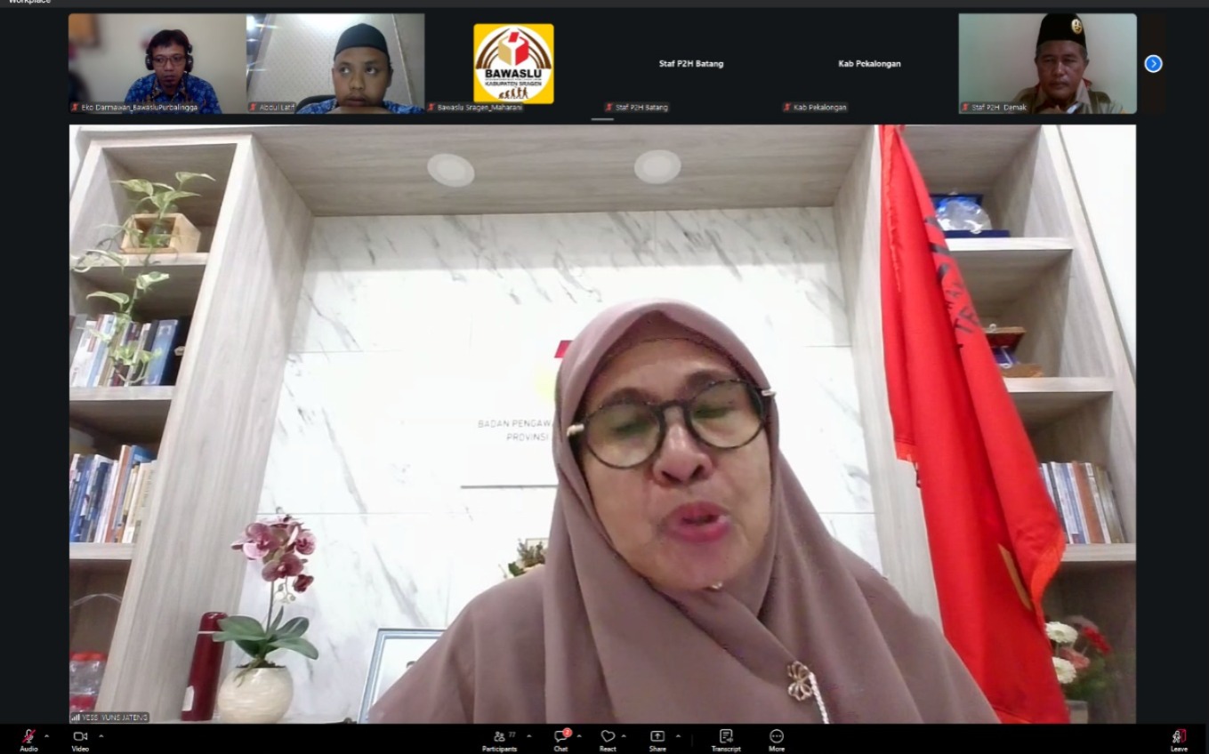 Bawaslu Purbalingga Ikuti Rakornis Alat Kerja Pengawasan Pemutakhiran Data Pemilih Berkelanjutan