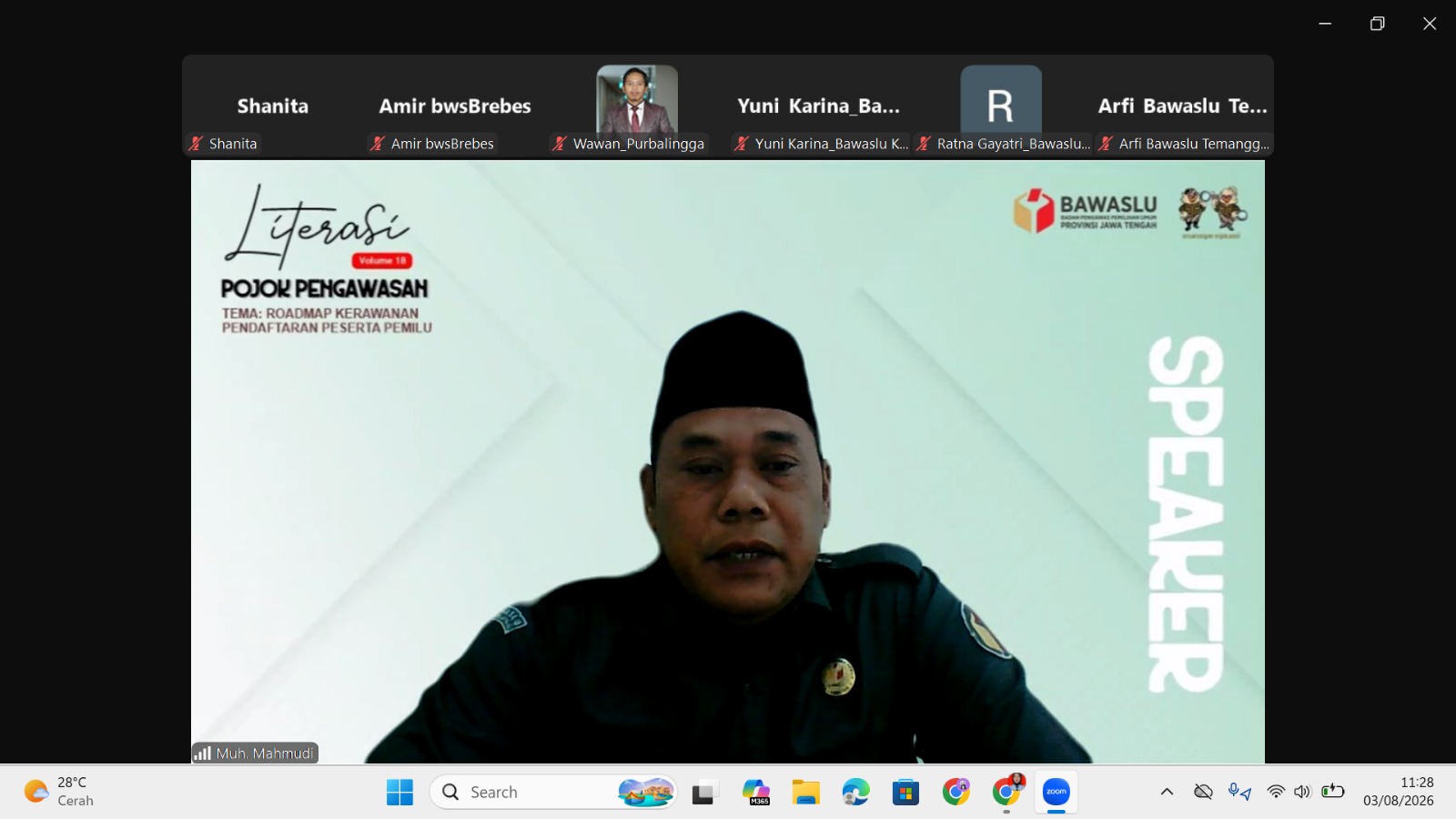 Perketat Mitigasi Dini, Bawaslu Purbalingga Ikuti Bedah Roadmap Kerawanan Pendaftaran Peserta Pemilu