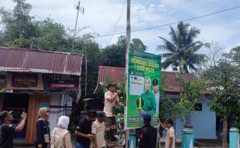 Sejumlah Alat Peraga Sosialisasi (APS) Calon Legislatif Ditertibkan di Kutasari