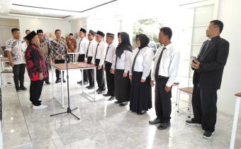 Panwaslucam Karangreja Lantik 7 Pengawas Desa untuk Pemilu 2024